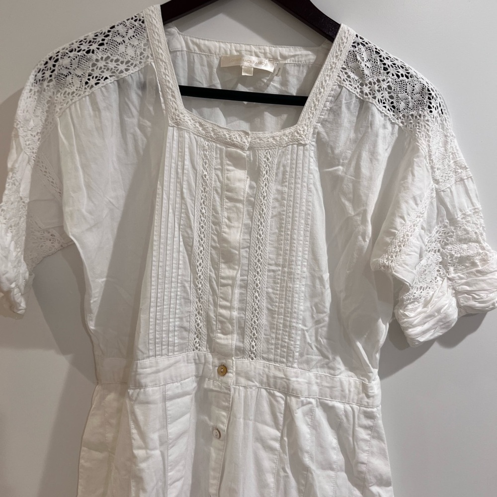 NOT AVAILABLE Loveshackfancy White Cotton Eyelet Midi Edie Dress | Size M Boho - Picture 5 of 9
